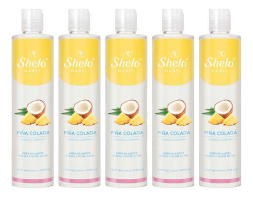 5 Pack Shampoo Corporal Piña Colada Shelo