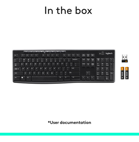 Teclado Inalámbrico Logitech K270 Para Windows, Tamaño Compl