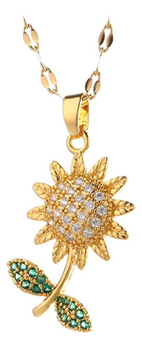 Collar Flor Brillante Girasol Giratorio 