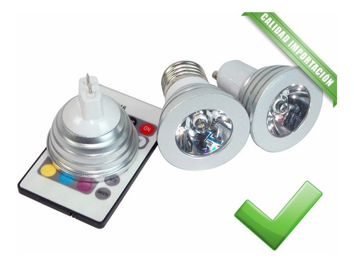Imagen 1 de 10 de Lampara Led Gu10 3w Rgb Control 16 Color 220w Envío Gratis
