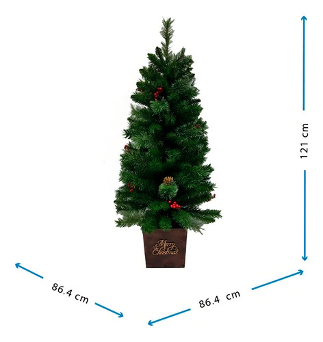 Arbol Navideño 1.21 Con 50 Luces Led Calidas Color Verde