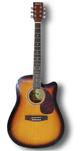 Guitarra Marca String Acustica Jumbo Importada Funda Uña 