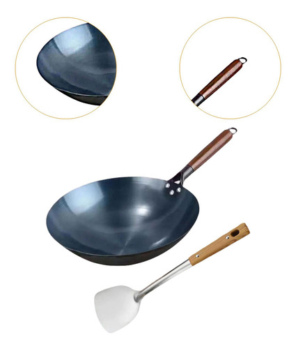 Sartén Wok Wok De Hierro Wok Para Cocinar A Gas Wok 34 Cm