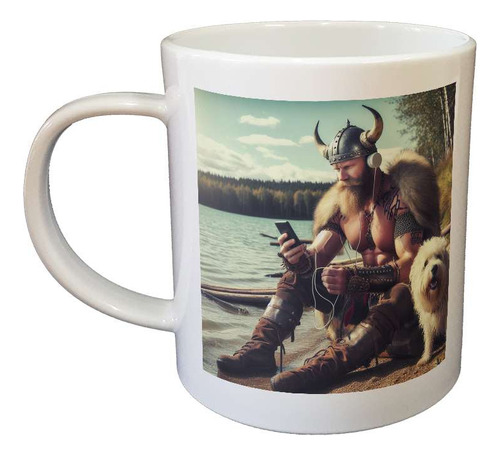 Taza Plastico Vikingo iPod Musica Rio Lago Perro M3