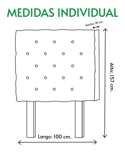 Imagen 4 de 4 de Cabecera Individual Capitonada Economica Envio Gratis Msi