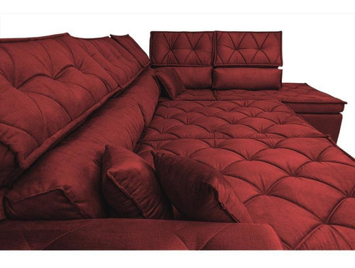 Sofá Canto Retrátil,reclinável Cama Inbox Platinum Vermelho Cor Vermelho