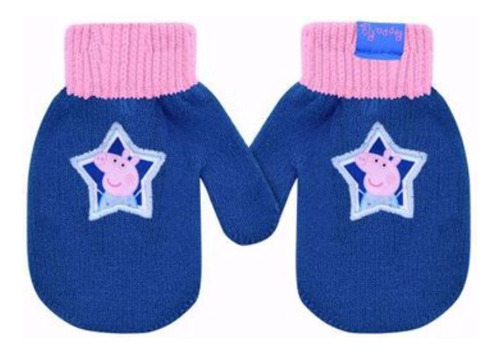 Guante Manopla Peppa Pig Tejido Azul/fucsia/violeta