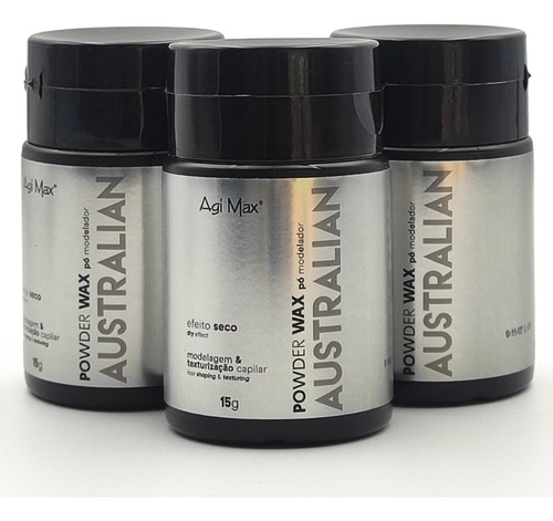 Pomada Em Pó Modelador Texturizador Capilar Efeito Seco Matte Australian Powder Wax Soller 15g