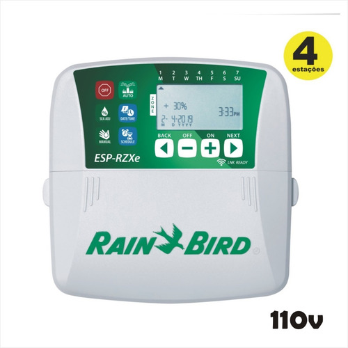 Imagem 1 de 5 de Controlador Irrigação Rzx-e 4 Estações Indoor Rain Bird