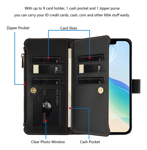 Funda De Piel Tipo Cartera Para Motorola G24 G23 G22 G20 G200