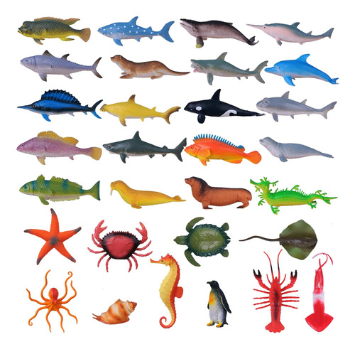 Figuras De Animales De Mar De Flormoon Ocean, 30 Piezas De T