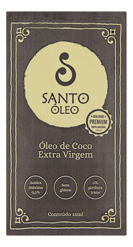 Óleo de Coco Extra Virgem Santo Óleo Sachê 15ml