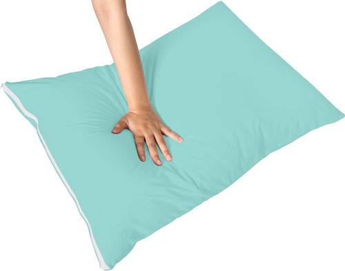 Set De 4 Protectores De Almohada Impermeable Con Cremallera Azul Spa Liso