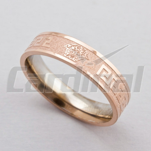 Anillo Guarda Griega Acero Rose Cardinal Listo Para Regalo