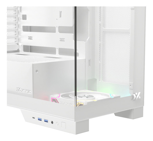 Gabinete Xyz Trifecta 2 Fans Argb Controller 3d Glass Usb C White