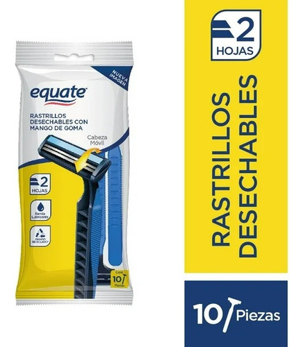 Rasuradoras Equate Para Hombre Antidesliz Mango De Goma.