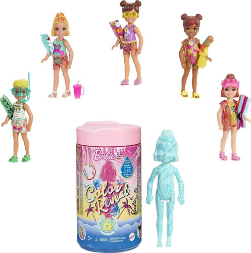 Boneca Barbie Chelsea Color Reveal Com 6 Surpresas 4 Bolsas