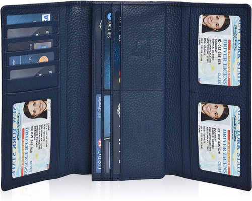 Leather Wallets For Women - Rfid Blocking Checkbook Wallet W