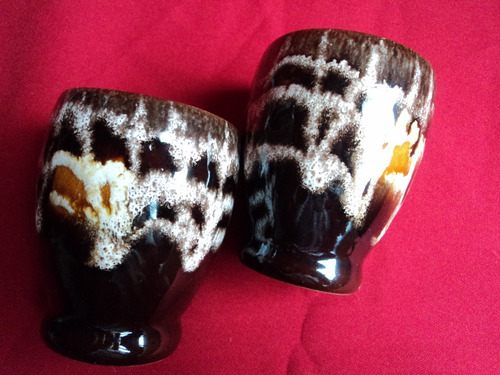 Antigua Licorera Ceramica Esmaltada Con Dos Vasos (Usado)