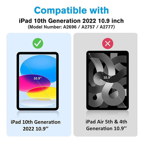 Capa + Teclado Touch Iluminado + Mouse Para iPad 10