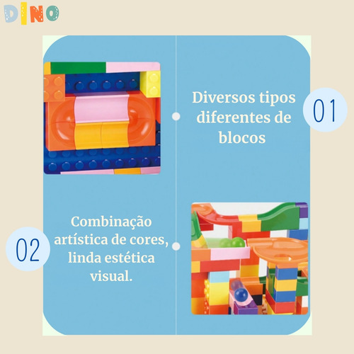 Brinquedo Educativo Pista Com Dino - Bloco De Montar Leg