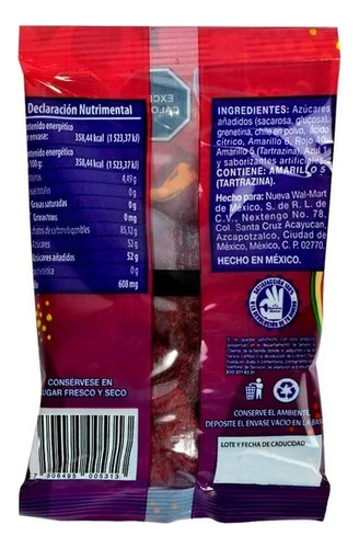 17 Pzas Gomitas Great Value Sandía Chile 100 G