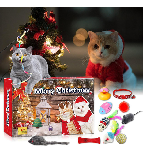 Calendario De Adviento De Navidad Con Juguetes Para Gatos Ca