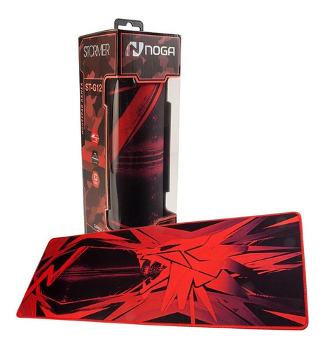 Imagen 4 de 6 de Mouse Pad gamer Noga ST-G12 Stormer de goma 28cm x 75cm x 0.3cm rojo/negro
