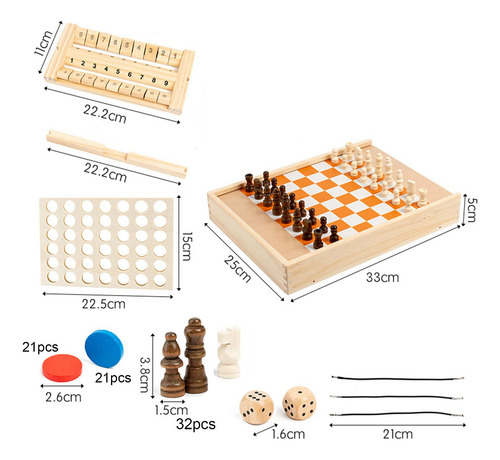 Juego De Mesa De En 1 Con Ajedrez, Disco De Juego De Hockey