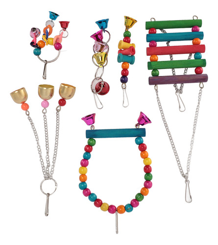 Juego De Juguetes Bird Cage Toys, Colorido Columpio Para Mas