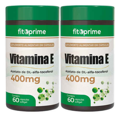 Kit 2 Vitamina E 400mg 400ui Por Cápsula Com 60 Cápsulas