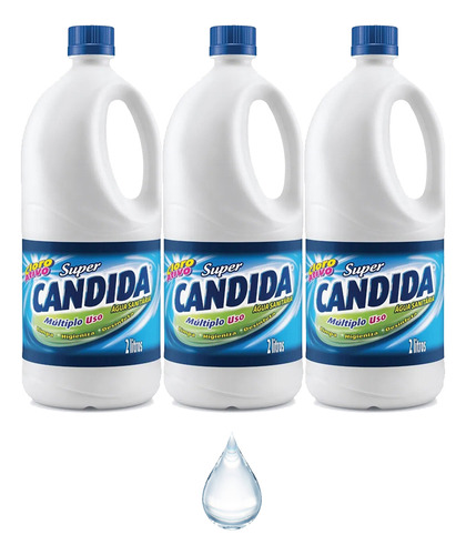 Água Sanitária Super Candida 2 L Kit 3