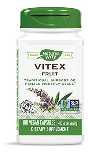 Frutas Vitex De Nature's Way 400mg 100 Cápsulas Vegetarianas