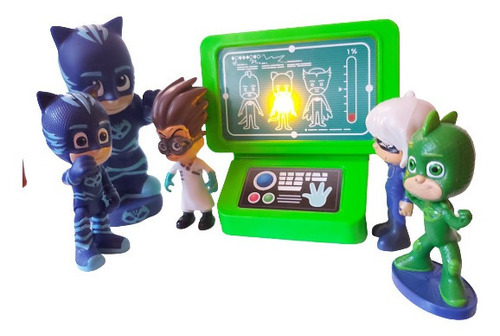 Pj Mask Figuras Gatuno, Gekko, Romeo Con Compu Y Luna Girl (Usado)