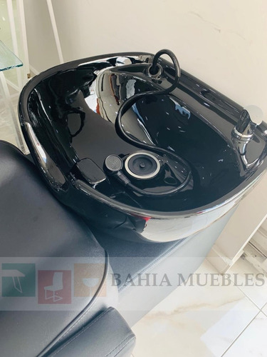 Mueble Lavacabeza Lavapelo Negro Peluquería