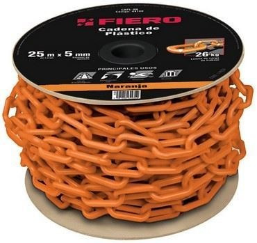 Cadena Plástica Naranja 8mm-rollo 25mt-ynter Industrial