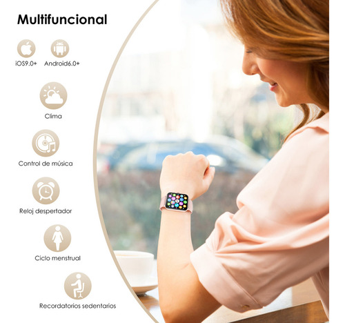 Reloj Smartwatch Mujer Hombre, Hancdon Kr86 1.95 Smart Watch, Notificación De Mensajes, Ios/android Smartwatches, Deportivo Salud, Lcd Fitness Bluetooth Color De La Caja Rosa