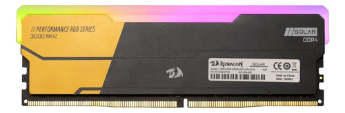 Memória Gamer Redragon Solar 8gb Ddr4 3600 Mhz Rgb - Gm-805