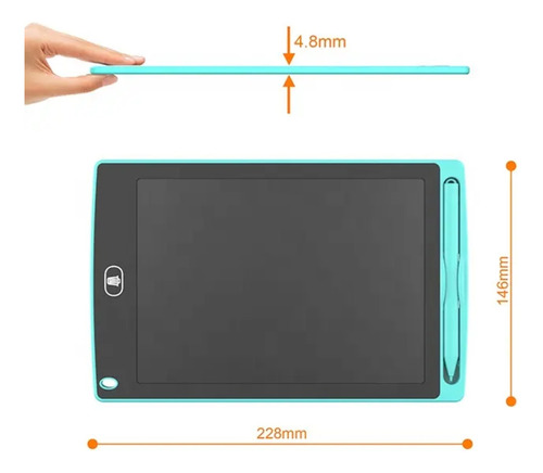 Pizarra Mágica Link Bits Tlcd02-8p Tableta Lcd Para Dibujar Azul Claro