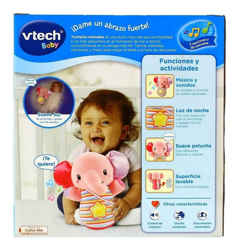 Trompito Elefante De Peluche Con Luz Y Sonido Vtech