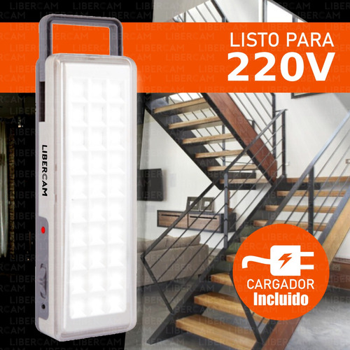 Imagen 12 de 12 de Luz De Emergencia Slt 30 Leds Slt 15 Hs Autonomía Color Blanco