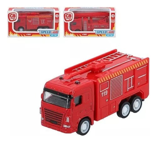 Juguete Bomberos Niños Set 4 Auto Camión Metal