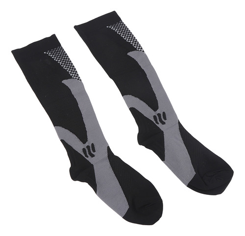 Calcetines De Compresión, 1 Par, Negros, Deportivos Largos,