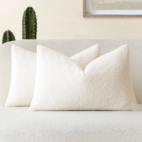 Conjunto De 2 Almohadas Decorativas Foindtower, De Pelo Sin