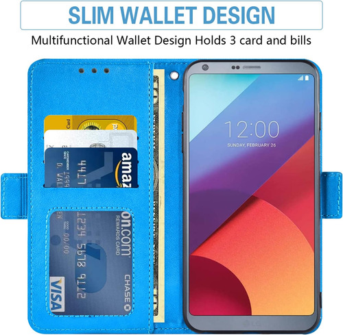 Asuwish Funda Para Teléfono Lg G6 Con Protector De Pantalla Azul.