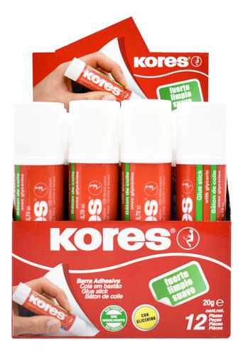 Lápiz Adhesivo Kores 20 Gramos C/12piezas