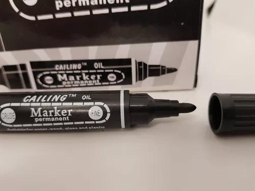 Marcador Permanente 2 Puntas Color Negro Paquete 10 Pzs