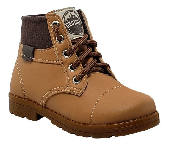 Bota Coturno Infantil Masculina Mostarda Club Happy