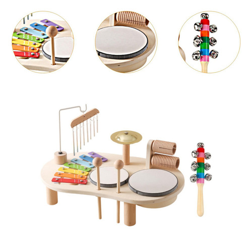 Juego De Batería De Xilófono De Madera Para Percusión,