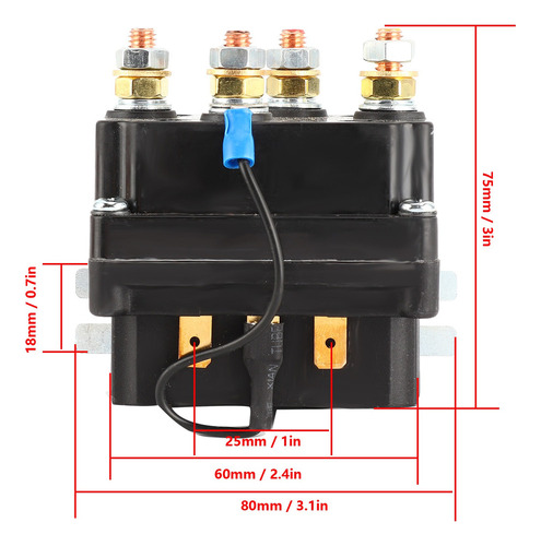 Contactor Aut Winch Relay 12v 250a Para 3000-5000lbs